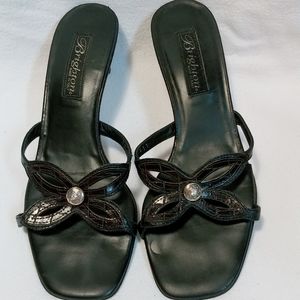 Brighton Dark Brown Leather Healed Sandals